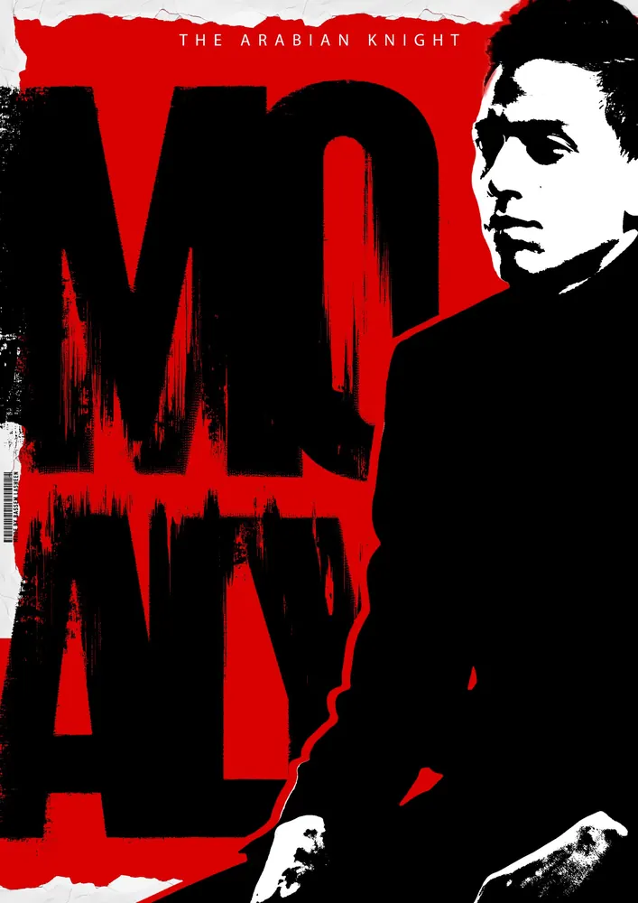 Red and black high-contrast MO poster